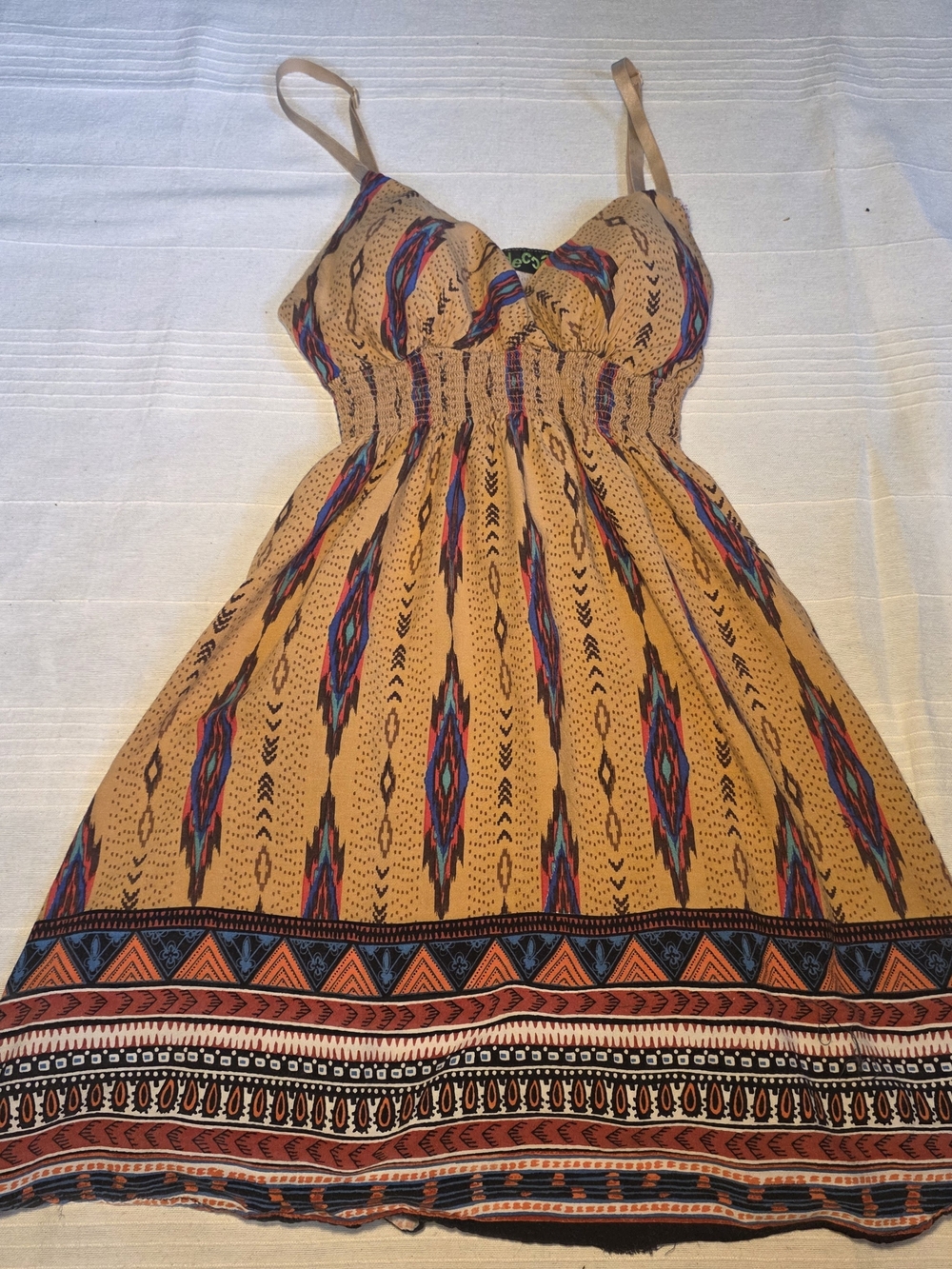 Vintage Y2K Spanish Style Sidecca A Line Midi Summer Dress Size S